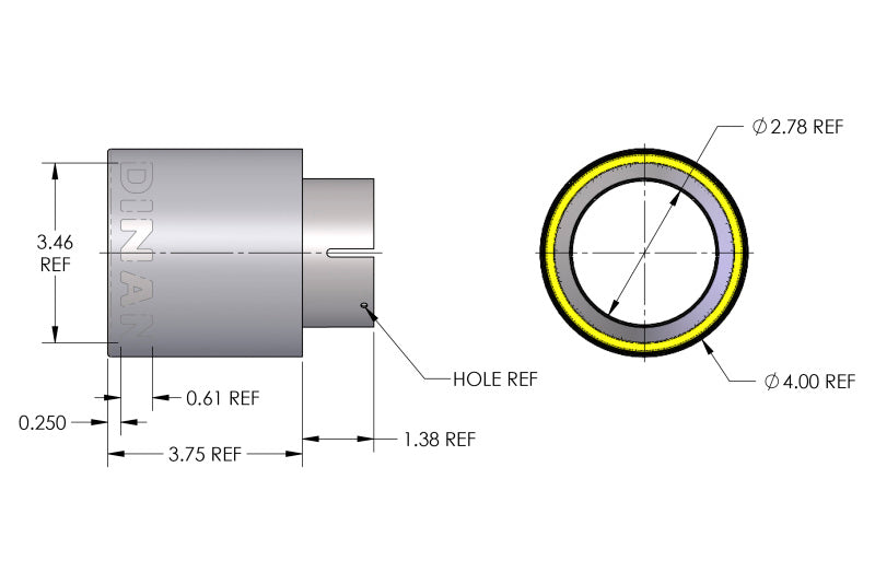 Dinan Double-Walled 4in Clamp-On Exhaust Tip - Polished - 4in Outlet / 2.5in Inlet - D663-0555-BOX