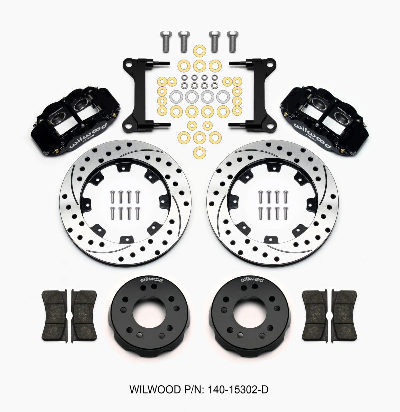 Wilwood Narrow Superlite 6R Front Kit 12.19in Drilled 63-87 C10 w/ Wilwood Pro Spindles - 140-15302-D