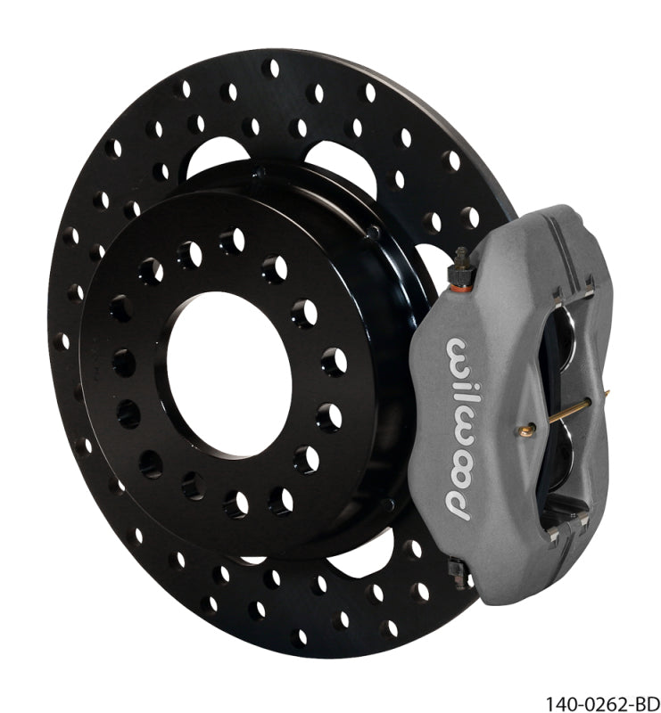Wilwood Forged Dynalite Rear Drag Kit Drilled Rotor Small Ford 2.66in Offset - 140-0262-BD