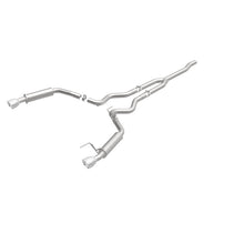 Load image into Gallery viewer, MagnaFlow Cat-Back 15-16 Ford Mustang 2.3L L4 Competition SS 3in Dual Split Rear 4.5in Black Tips - 19256