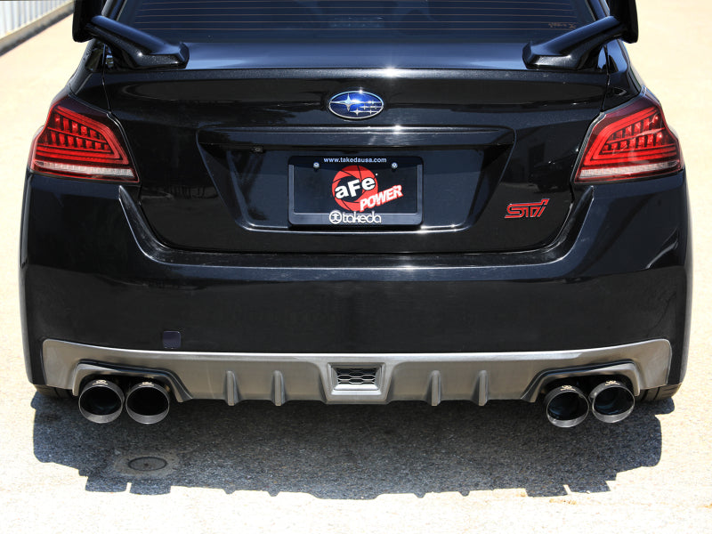 aFe Subaru WRX/STi 15-21 H4-2.0/2.5L Takeda 3in to 2-1/2in Stainless Cat-Back Exhaust w/ Black Tip - 49-36810-B