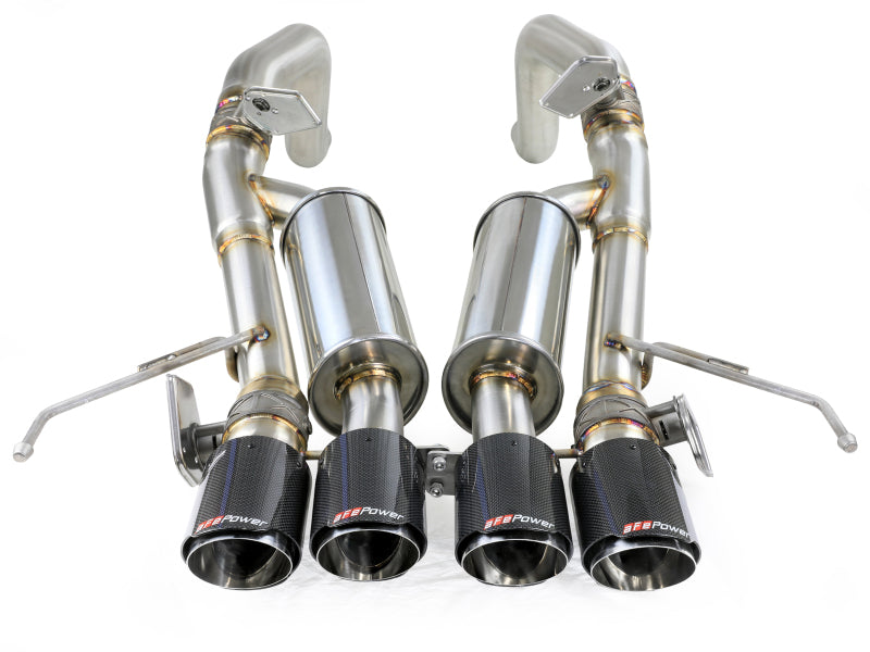 aFe MACH Force-Xp Axle-Back Exhaust System w/ Carbon Fiber Tips Chevrolet Corvette (C7) 14-19 6.2L - 49-34056-1C