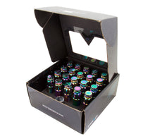 Load image into Gallery viewer, NRG 700 Series M12 X 1.25 Steel Lug Nut w/Dust Cap Cover Set 21 Pc w/Locks &amp; Lock Socket - Neochrome - LN-LS710MC-21