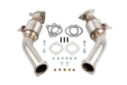 AMS Performance VR30DDTT Street Lower Downpipes w/GESI Catalytic Converter - AMS.53.05.0001-2