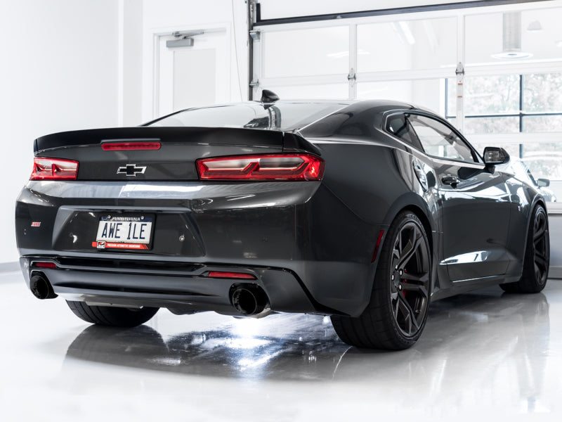 AWE Tuning 16-19 Chevrolet Camaro SS Axle-Back Exhaust - Track Edition (Diamond Black Tips) - 3020-33053