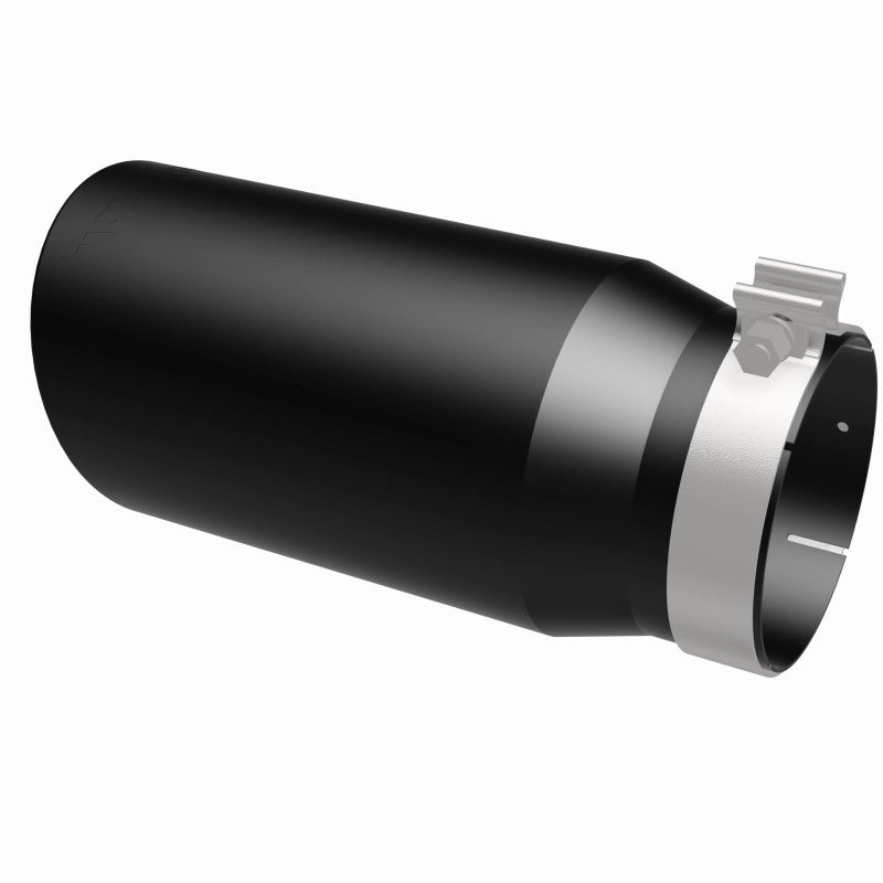 MagnaFlow Tip Stainless Black Coated Single Wall Round Single Outlet 6in Dia 5in Inlet 13in L - 35239