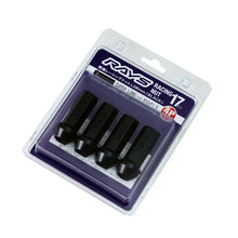 Load image into Gallery viewer, Rays 17 Hex Racing Nut Set L58 Super Long Type 12x1.50 - Black Chromate (4 Pieces) - W17RN12150BL58