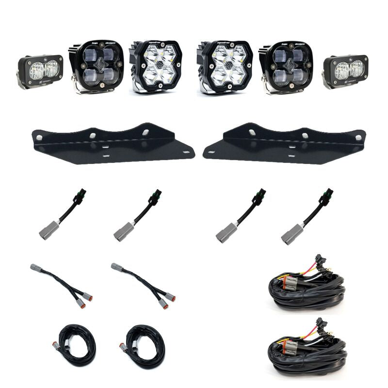 Baja Designs 17-20 Ford Raptor Squadron 2.0 Sport (Spot) + 1.0 SAE + S2 Sport W/C Fog Pkt Kit -Clear - 440069