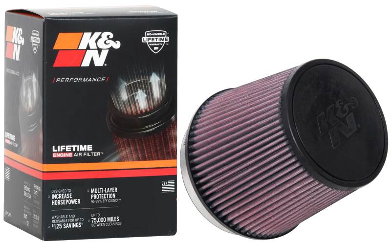 K&N Universal Tapered Filter 6in Flange ID x 7.5in Base OD x 5.875in Top OD x 6.5in Height - RU-1014
