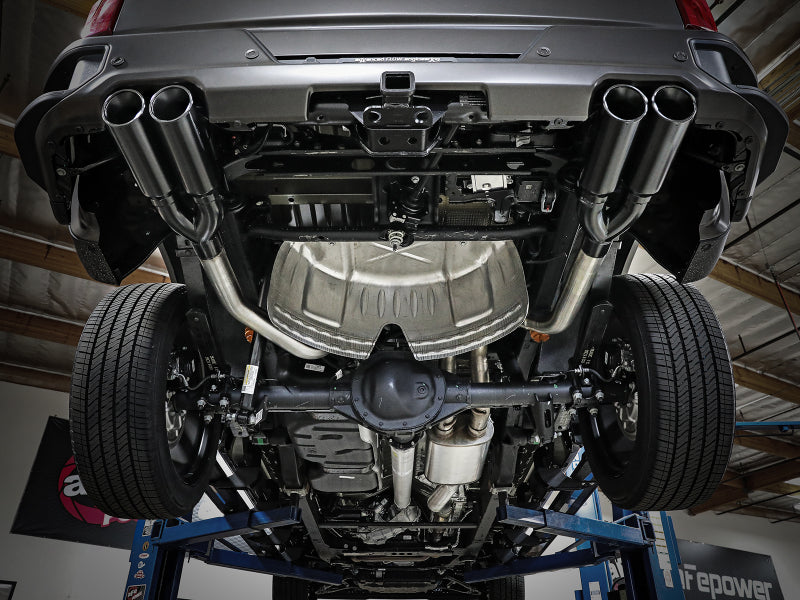 aFe Vulcan Series 4-3in 304SS Exhaust Cat-Back w/ Blk Tips 2019 GM Silverado/Sierra 1500 V8-6.2L - 49-34102-B