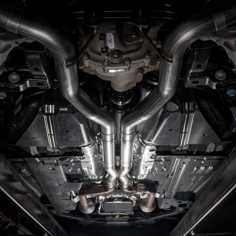 Stainless Works 2018+ Ford Mustang GT 3in Redline Series Catback X-Pipe w/Active Valves & Quad Tips - M18CBXFCV