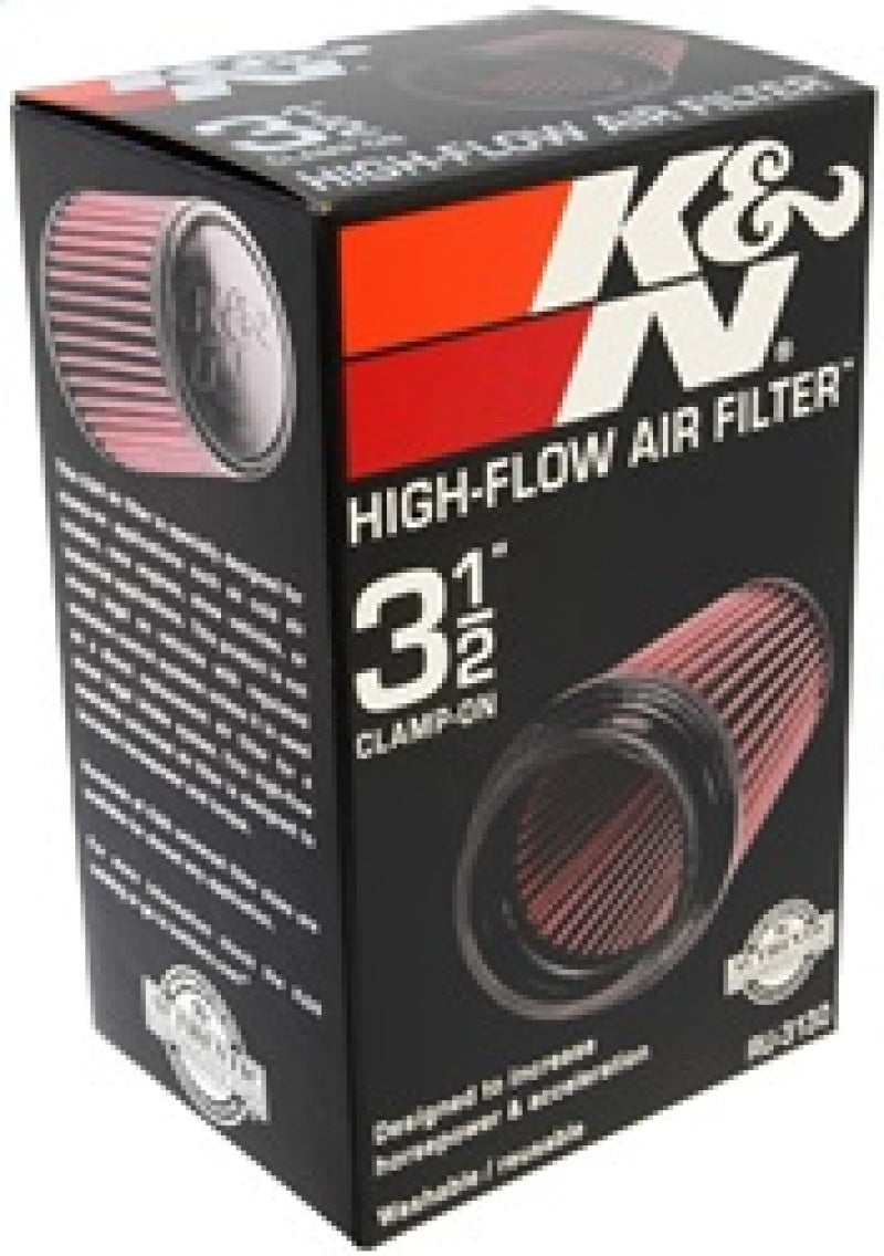 K&N Filter Universal Rubber Filter 3 1/2 inch Flange 4 5/8 inch Base 3 1/2 inch Top 7 inch Height - RU-3130