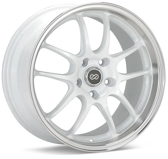 Enkei PF01 17x9 5x114.3 35mm Offset 75mm Hub Bore - White Machined - 460-790-6535WM