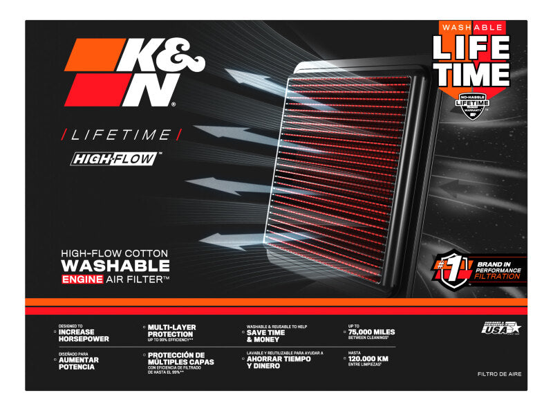 K&N 02-09 Vauxhall Vectra 1.6L/2.0L/2.2L/3.2L Drop In Air Filter - 33-2848