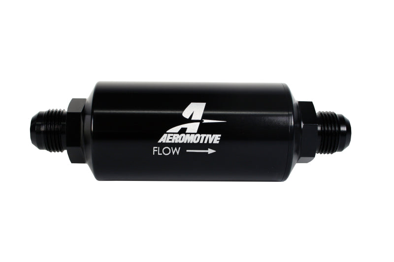 Aeromotive In-Line Filter - (AN -10 Male) 40 Micron Stainless Mesh Element Bright Dip Black Finish - 12388