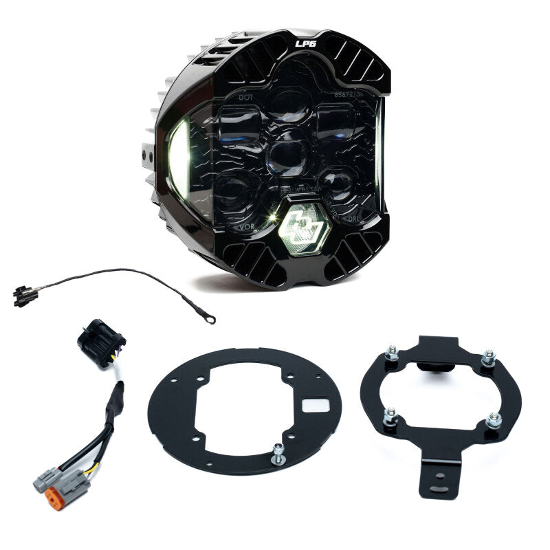 Baja Designs Harley D 22+ Low Rider ST- No Cut- DOT LP6 LED Headlight Kit DRL - White - 448319