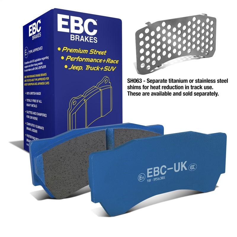 EBC 04-05 Mitsubishi Lancer Evo 8 2.0T (FQ400 w/Alcon Caliper) Bluestuff Front Brake Pads - DP5063NDX