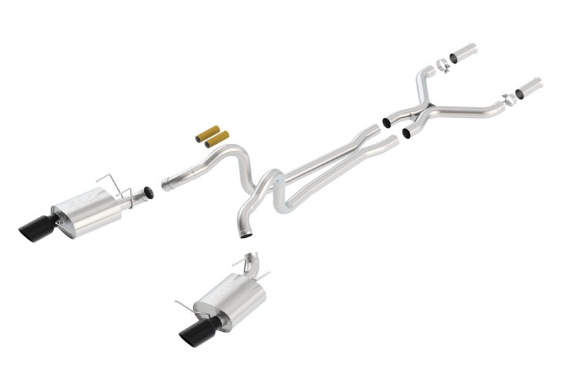 Borla 13-14 Mustang GT/Boss 302 5.0L V8 RWD Single Split Rear Exit ATAK Black Chrome CB Exhaust - 140516BC
