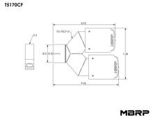 Load image into Gallery viewer, MBRP Universal Carbon Fiber Dual Tip 3.5in OD/2.5in Inlet - T5170CF