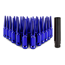 Load image into Gallery viewer, Mishimoto Mishimoto Steel Spiked Lug Nuts M14 x 1.5 32pc Set Blue - MMLG-SP1415-32BL