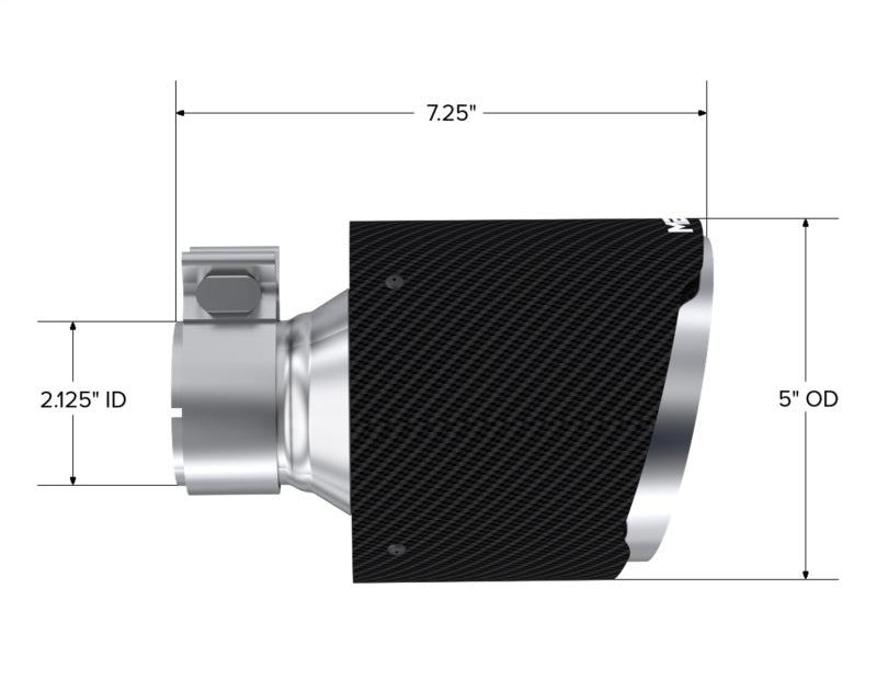 MBRP CF Tip 2.125in ID, 5in OD Out, 7.25in Length, Pair 17-25 BRZ/GR86 - T5202CF