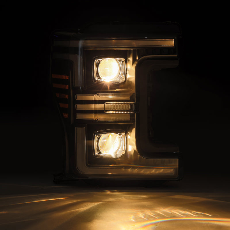 AlphaRex 17-19 Ford F-250/350/450/550 Super Duty PRO-Series Proj Headlights Alpha-Bk w/SS & DRL - 880320