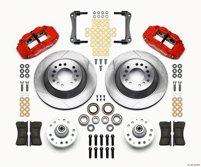 Wilwood Narrow Superlite 6R Front Hub & 1PC Rtr Kit 12.88in-Red 70-78 Camaro - 140-12278-R