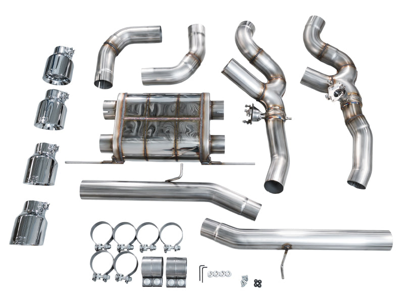 AWE Tuning 20-25 BMW X3 M/M Comp (F97) AWD SwitchPath Axle-Back Exhaust - Chrome Silver Tips - 3025-42301