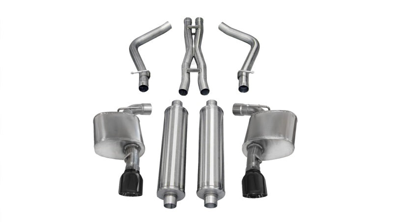 Corsa 2012-2013 Dodge Charger SRT-8 6.4L V8 Black Sport Cat-Back Exhaust - 14463BLK