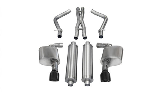 Corsa 2012-2013 Dodge Charger SRT-8 6.4L V8 Black Sport Cat-Back Exhaust - 14463BLK