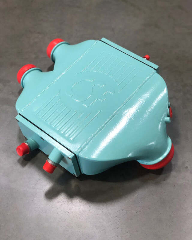 CSF 2014+ BMW M3/M4 (F8X) Top Mount Charge-Air-Cooler - Tiffany Blue - 8082TB