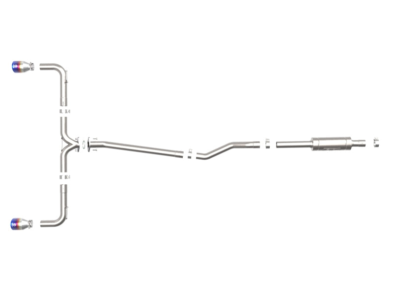 aFe Takeda 2-1/2in 304 SS Cat-Back Exhaust w/ Blue Flame Tips 14-18 Mazda 3 L4 2.0L/2.5L - 49-37015-L