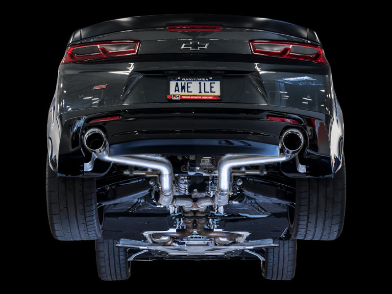 AWE Tuning 16-19 Chevrolet Camaro SS Axle-Back Exhaust - Track Edition (Chrome Silver Tips) - 3020-32049