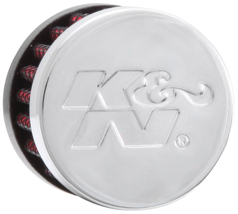 K&N Rubber Base Crankcase Vent Filter - 0.55in Flange ID 1.375in OD 1.125in Height - 62-2480