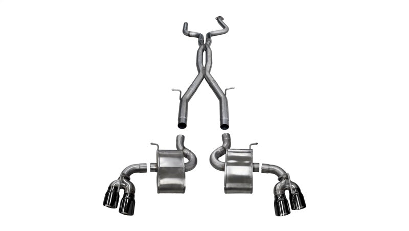 Corsa 2016-24 Chevy Camaro SS 6.2L Xtreme+ 2.75in Cat-Back Dual Rear Exit w/ Twin 4in Black PVD Tips - 14770BLK