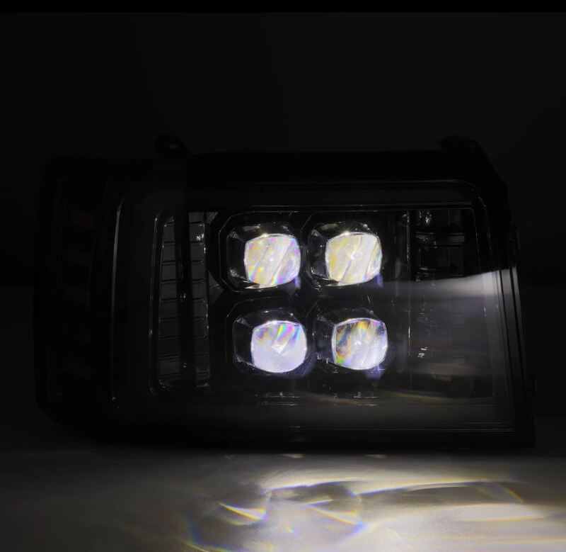 AlphaRex 92-96 Ford F-Series/Bronco NOVA-Series LED Proj Headlight Alpha-Bk w/Actv Light SS & SBDRL - 880269