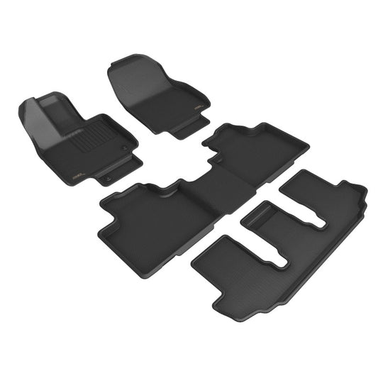 3D MAXpider 20-23 Toyota Highlander Hybrid Kagu Black Floor Mat - Row 1/2/3 - L1TY27901509