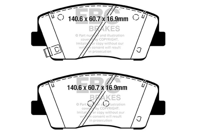 EBC 2019+ Genesis G70 2.0T Redstuff Front Brake Pads - DP32358C
