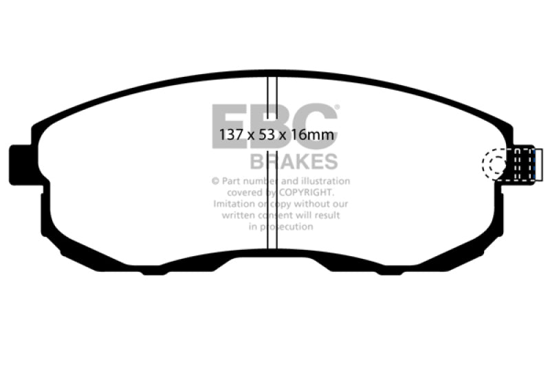 EBC 02 Infiniti G35 3.5 w/o DCS Bluestuff Front Brake Pads - DP51636NDX