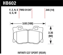 Load image into Gallery viewer, Hawk 10-11 Infiniti FX50 / 09-10 G37 / 09-10 Nissan 370Z DTC-70 Race Rear Brake Pads - HB602U.545