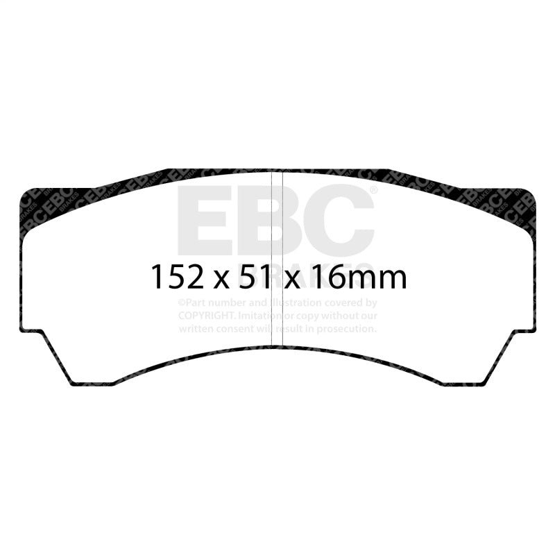 EBC Racing 04-05 Mitsubishi Lancer Evo 8 2.0L Turbo (FQ400 w/Alcon Caliper) RP-X Front Brake Pads - DP8063RPX