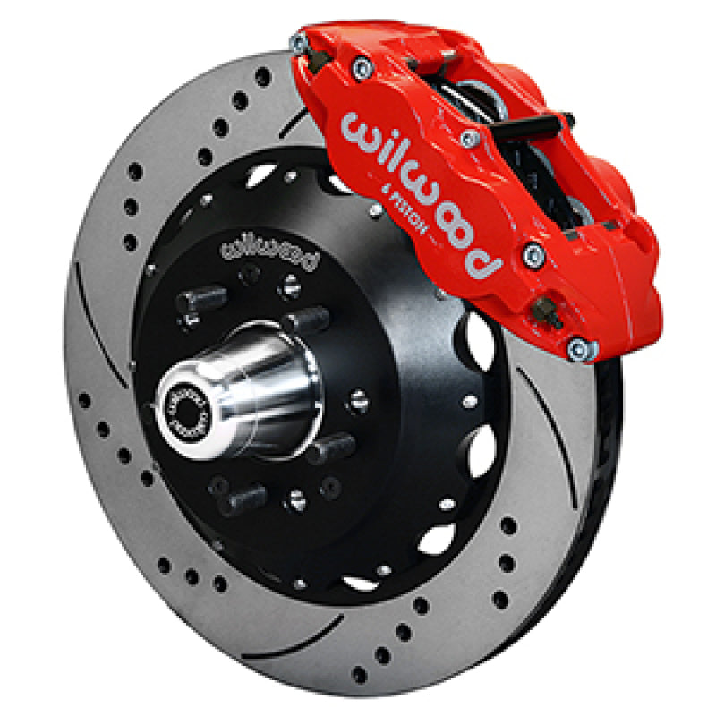 Wilwood 55-57 Chevy Bel Air Superlite 6R Kit, 5 x 4.50in/4.75in Hub - 14.00in D&S Rotor - Red - 140-16909-DR