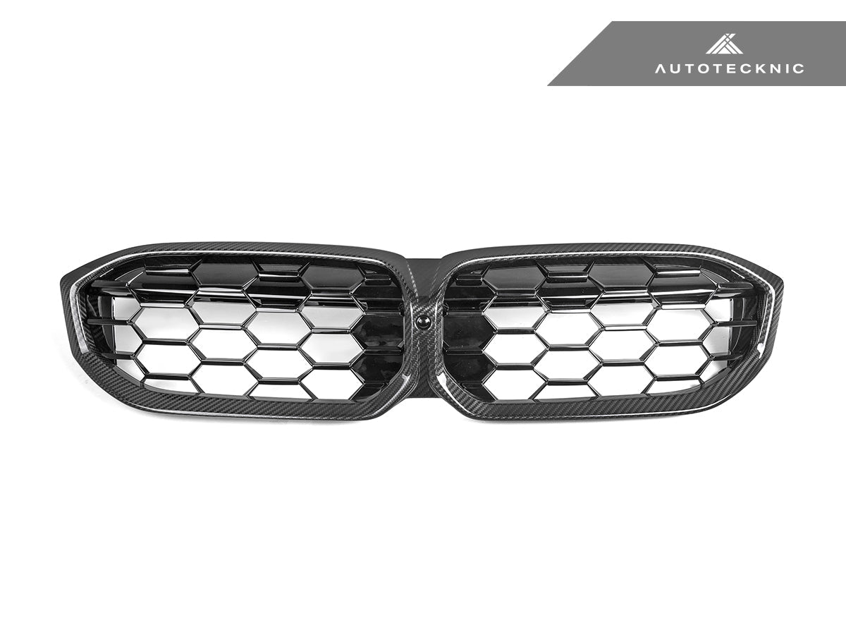 AutoTecknic Dry Carbon Fiber Honeycomb Front Grille - BMW G20 3-Series LCI