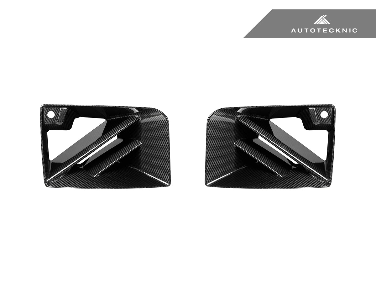 AutoTecknic Dry Carbon Corsa Front Bumper Lower Vent Set - BMW G87 M2