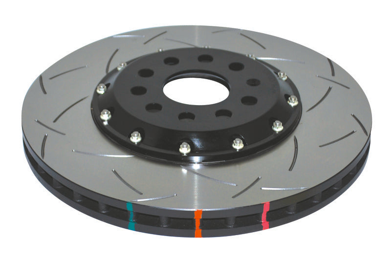 DBA 13-17 VW Golf R (MK7) 5000 Fully Assembled 2-Piece Rotor Black Hat T3 Slotted KP Front - DBA52830BLKS