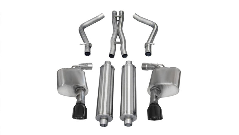 Corsa 2012-2014 Dodge Charger SRT-8 6.4L V8 Black Xtreme Cat-Back Exhaust - 14464BLK