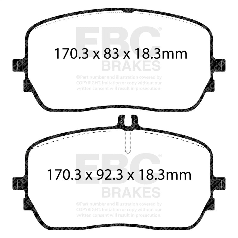 EBC 2020+ Mercedes-Benz GLE450 (W167) 3.0T/Electric Front Yellowstuff Brake Pads - DP42396R