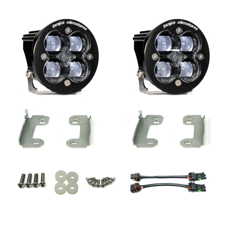 Baja Designs 07-09 Wrangler JK w/OE Bumper Squadron R SAE Fog Pocket Kit - Clear - 448142