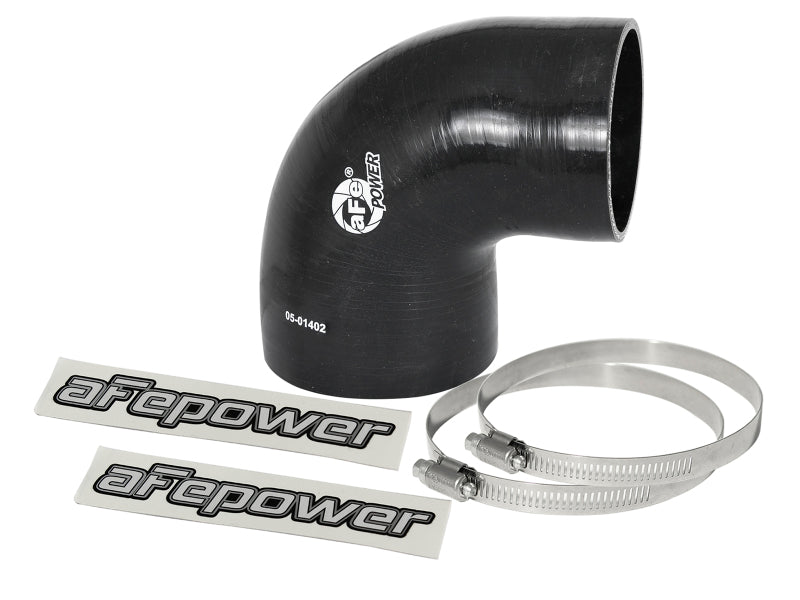 aFe Magnum FORCE Intake Coupling Kit (4 IN ID to 3-3/8 IN ID x 90 Deg.) Elbow Coupler - Black - 59-00073