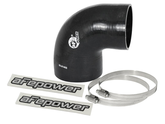 aFe Magnum FORCE Intake Coupling Kit (4 IN ID to 3-3/8 IN ID x 90 Deg.) Elbow Coupler - Black - 59-00073